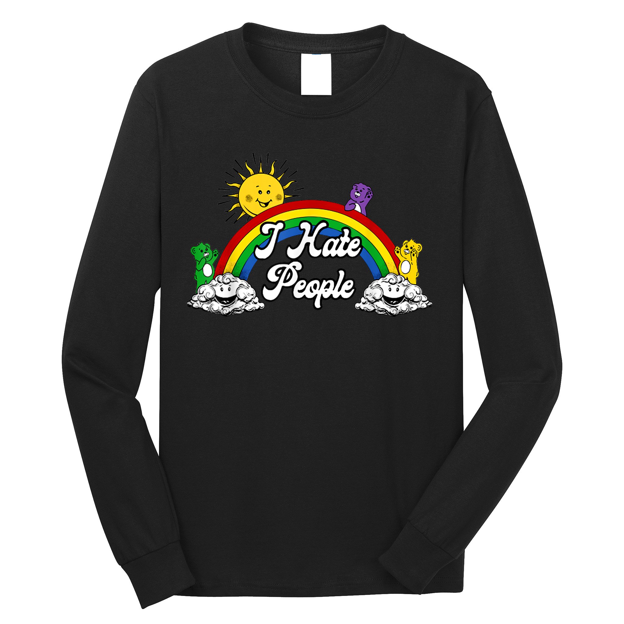 I Hate People Rainbow Printed Long Sleeve Shirt
