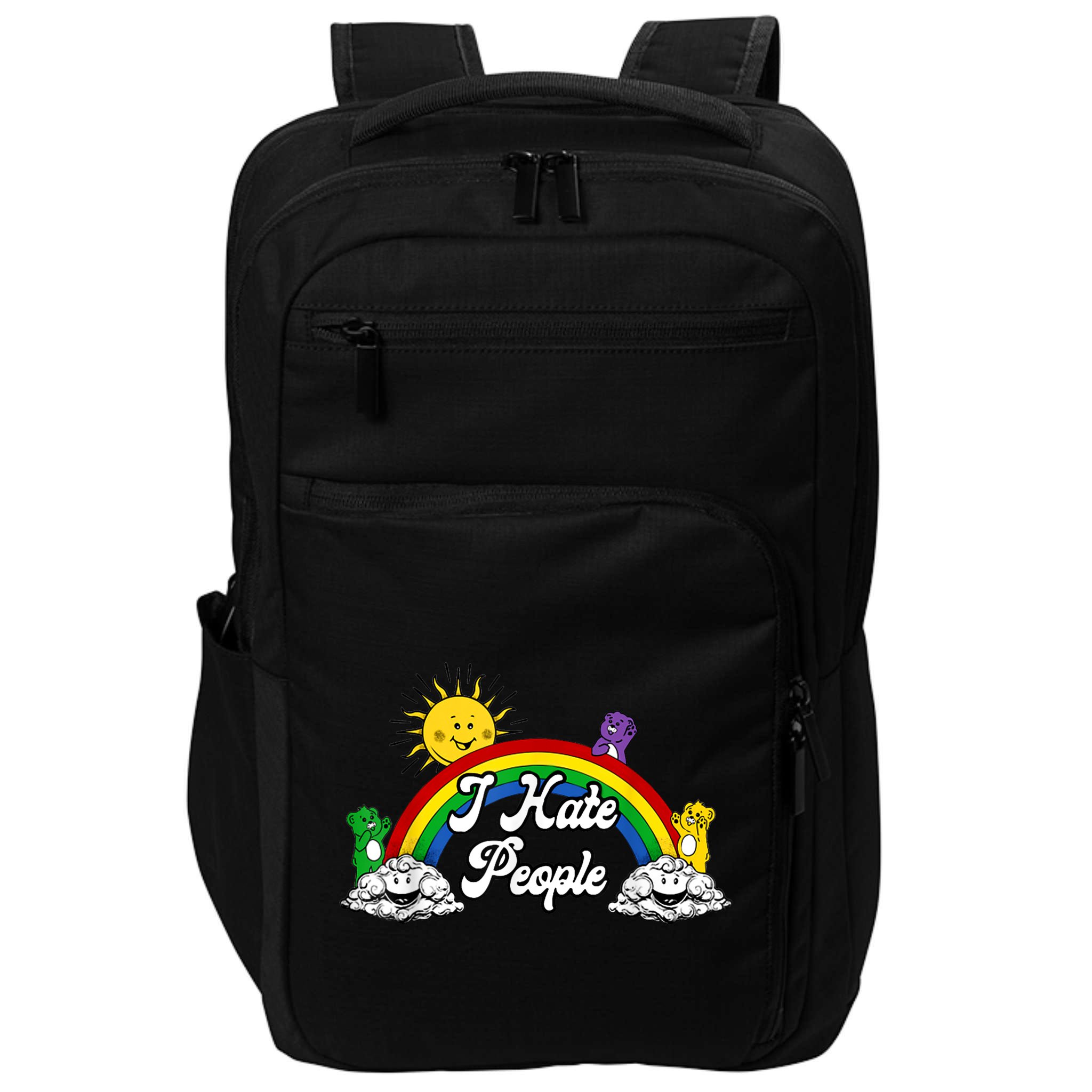 I Hate People Rainbow Printed Impact Tech Backpack