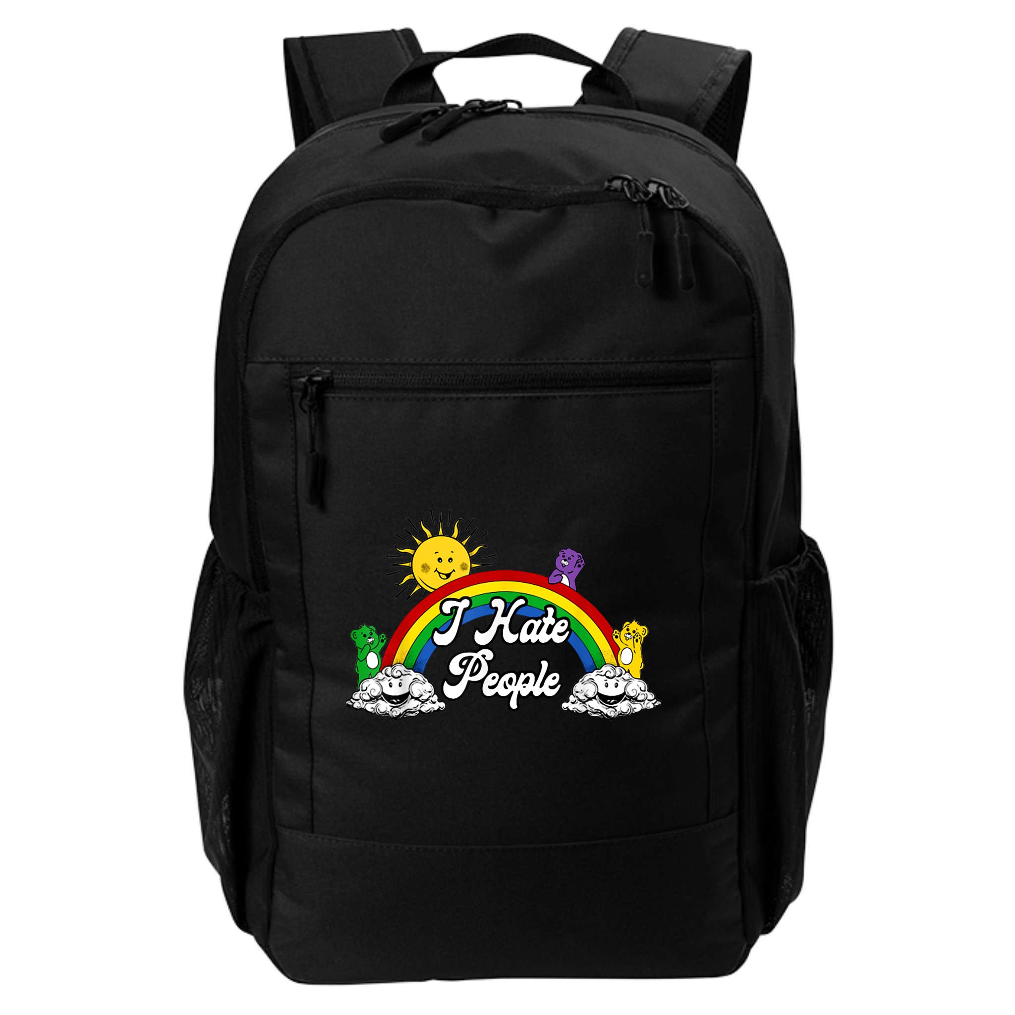 I Hate People Rainbow Printed Backpack