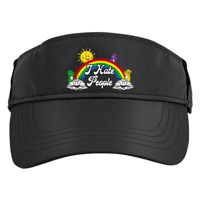I Hate People Rainbow Printed Adult Drive Performance Visor