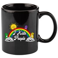 I Hate People Rainbow Printed 11oz C Handle Ceramic Mug