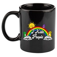 I Hate People Rainbow Printed 11oz C Handle Ceramic Mug