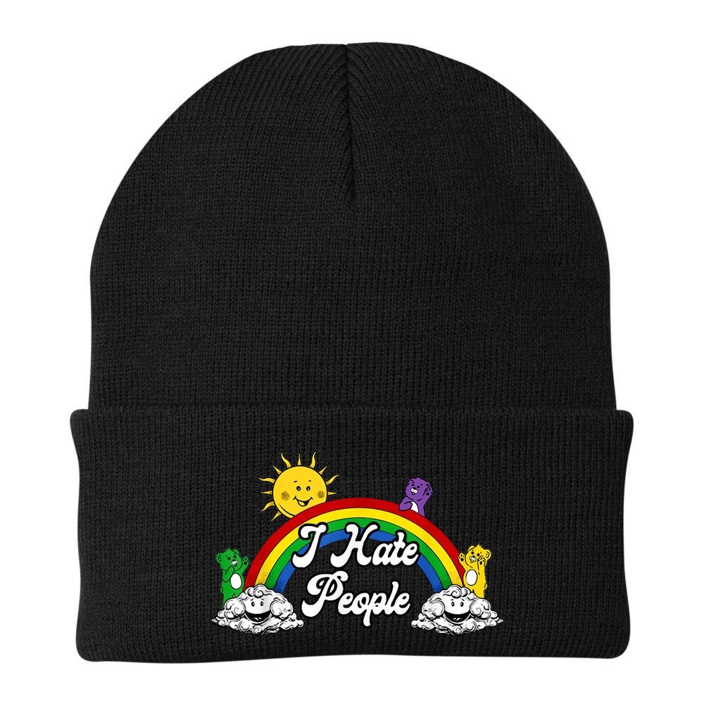 I Hate People Rainbow Printed Beanie