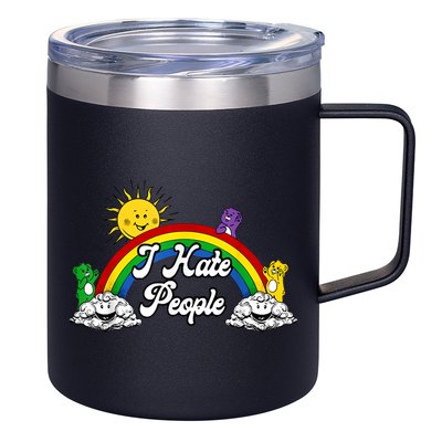 I Hate People Rainbow Printed 12oz Stainless Steel Coffee Mug