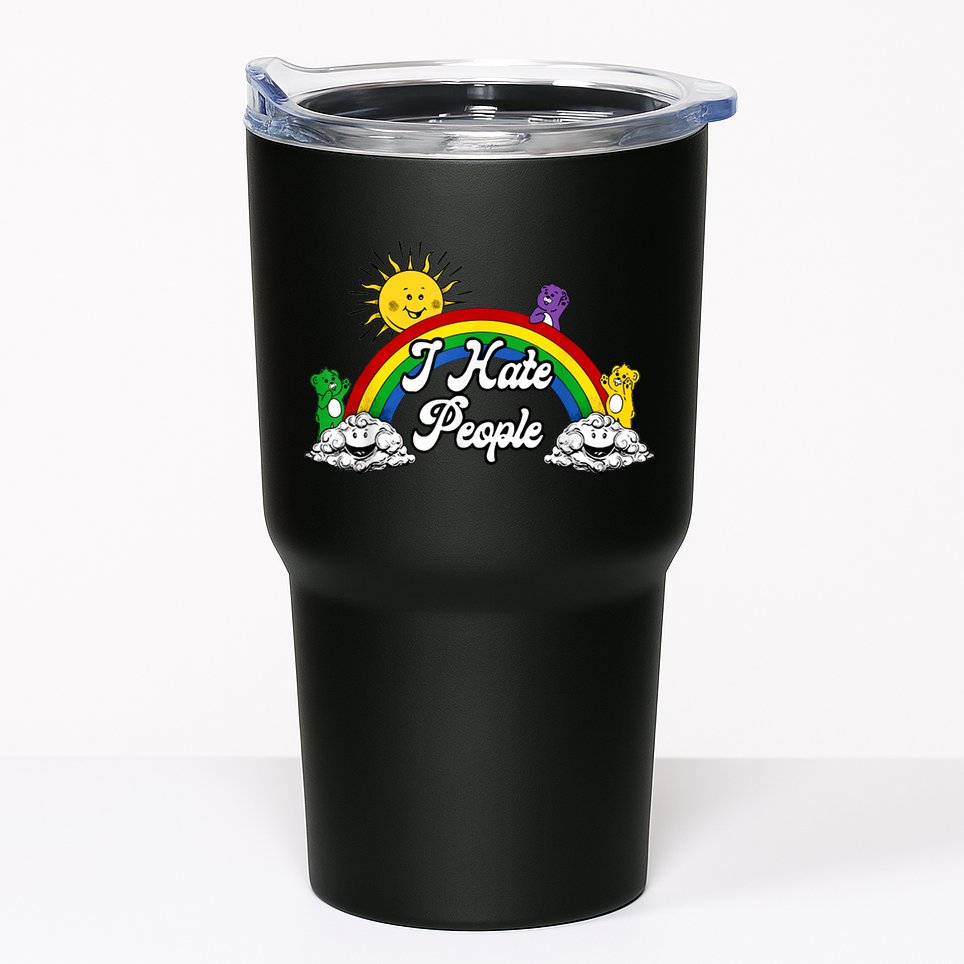 I Hate People Rainbow Printed Tumbler
