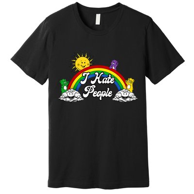 I Hate People Rainbow Printed Premium T-Shirt