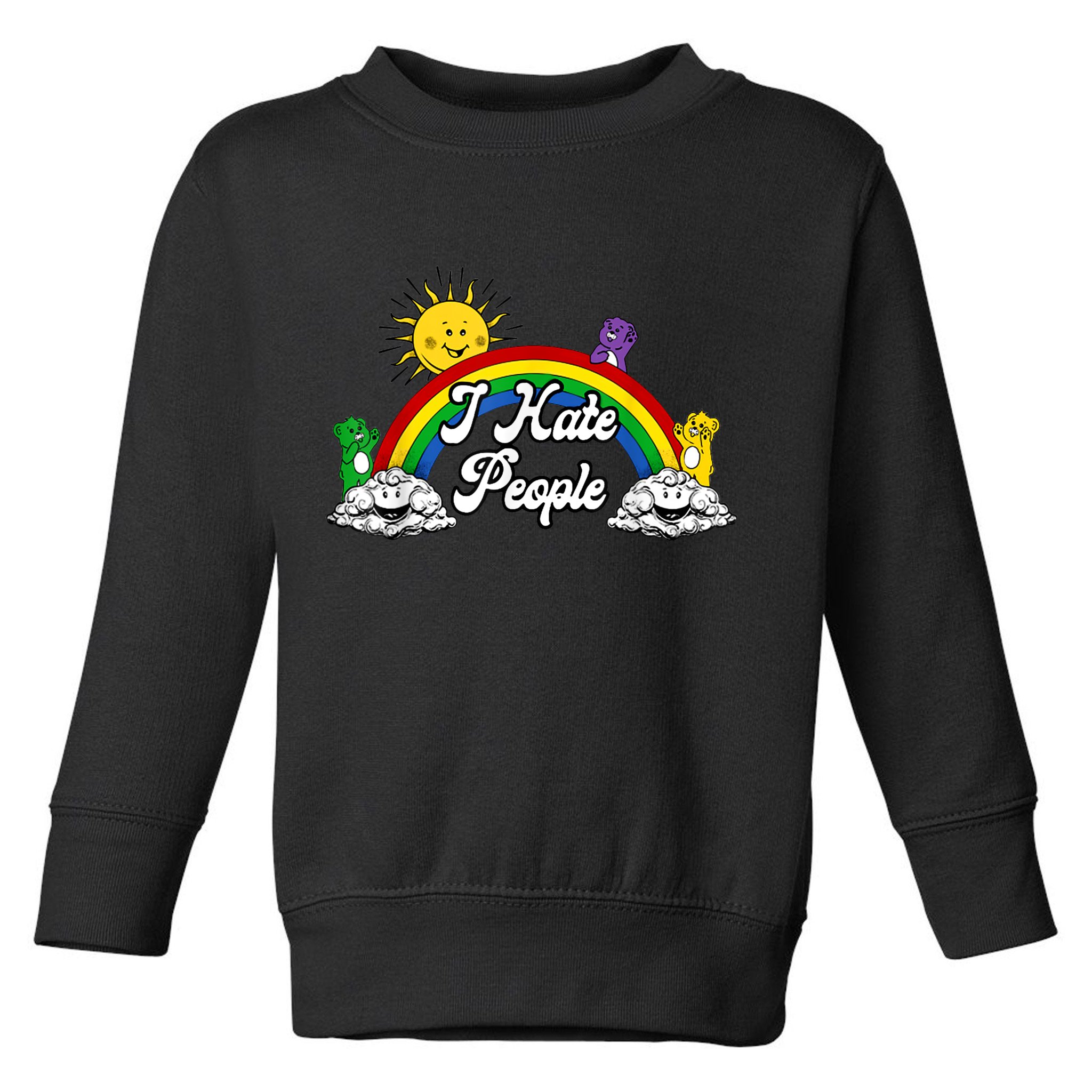 I Hate People Rainbow Printed Toddler Sweatshirt