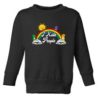 I Hate People Rainbow Printed Toddler Sweatshirt