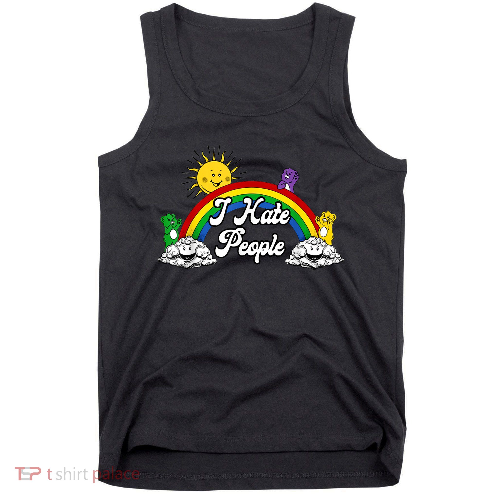 I Hate People Rainbow Printed Tank Top
