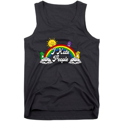 I Hate People Rainbow Printed Tank Top