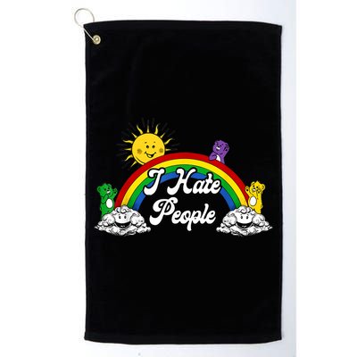 I Hate People Rainbow Printed Golf Towel