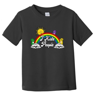 I Hate People Rainbow Printed Toddler T-Shirt