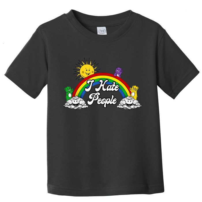 I Hate People Rainbow Printed Toddler T-Shirt