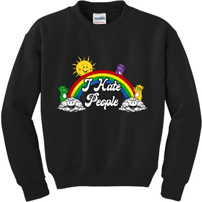 I Hate People Rainbow Printed Kids Sweatshirt