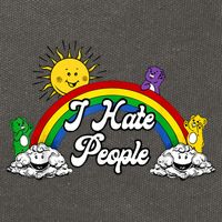 I Hate People Rainbow Printed Cotton Canvas Backpack