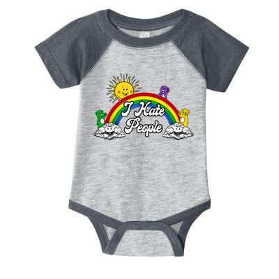 I Hate People Rainbow Printed Infant Baby Jersey Bodysuit