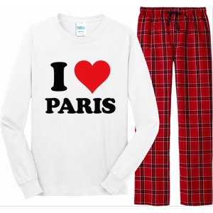 I Heart Paris First Name I Love Personalized Stuff Long Sleeve Pajama Set