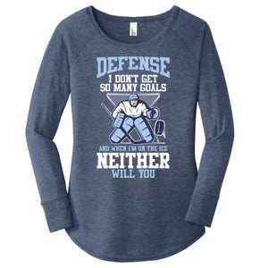 Ice Hockey Player Defense I DonT Get So Y Goals Gift Women's Perfect Tri Tunic Long Sleeve Shirt