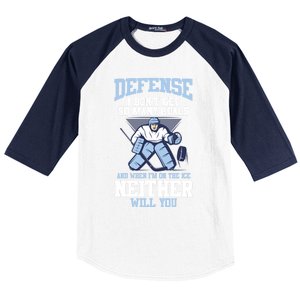 Ice Hockey Player Defense I DonT Get So Y Goals Gift Baseball Sleeve Shirt