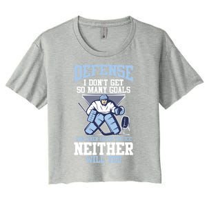 Ice Hockey Player Defense I DonT Get So Y Goals Gift Women's Crop Top Tee