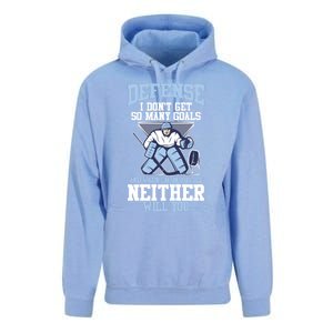 Ice Hockey Player Defense I DonT Get So Y Goals Gift Unisex Surf Hoodie