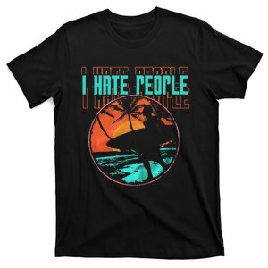 I Hate People Surfing Waves Ocean Surfboard Surfer T-Shirt