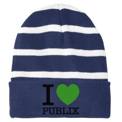 I Heart Publix Striped Beanie with Solid Band