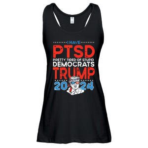 I Have Ptsd Pretty Tired Of Stupid Democrats Trump 2024 Ladies Essential Flowy Tank