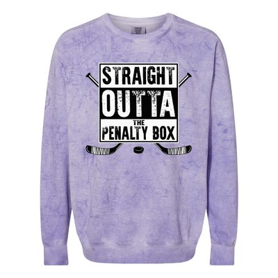 Ice Hockey Player Gift Straight Outta The Penalty Box Colorblast Crewneck Sweatshirt