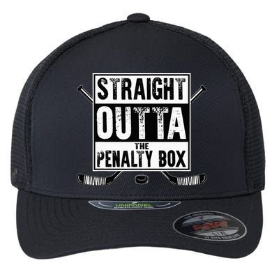 Ice Hockey Player Gift Straight Outta The Penalty Box Flexfit Unipanel Trucker Cap