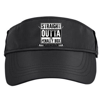 Ice Hockey Player Gift Straight Outta The Penalty Box Adult Drive Performance Visor