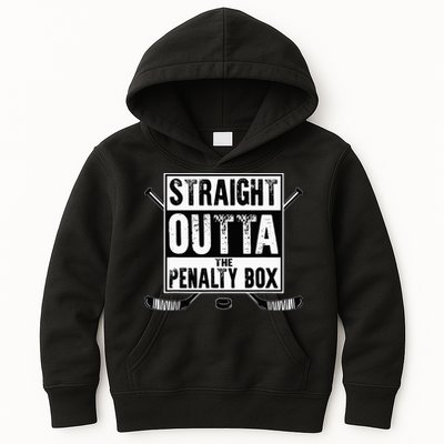 Ice Hockey Player Gift Straight Outta The Penalty Box Kids Hoodie