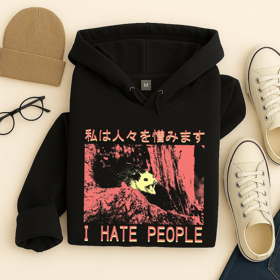 I Hate People Opossum I Hate People Opossum Japanese Hoodie