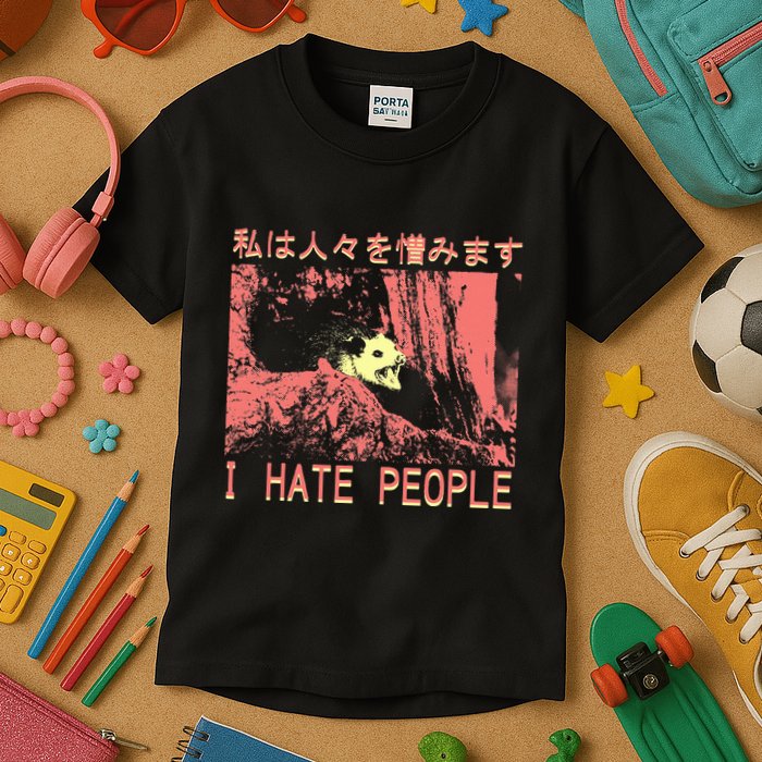 I Hate People Opossum I Hate People Opossum Japanese Kids T-Shirt