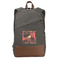 I Hate People Opossum I Hate People Opossum Japanese Cotton Canvas Backpack