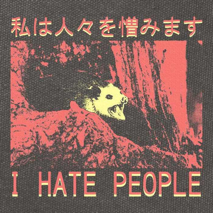 I Hate People Opossum I Hate People Opossum Japanese Cotton Canvas Backpack