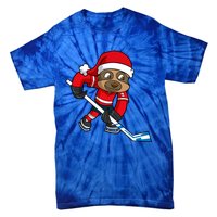 Ice Hockey Player Sloth Santa Winter Sports Christmas Gift Tie-Dye T-Shirt