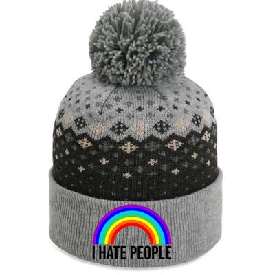 I Hate People Rainbow Funny Humor Anti Social The Baniff Cuffed Pom Beanie