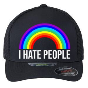 I Hate People Rainbow Funny Humor Anti Social Flexfit Unipanel Trucker Cap