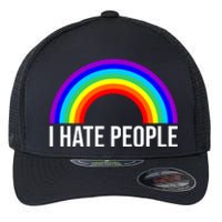 I Hate People Rainbow Funny Humor Anti Social Flexfit Unipanel Trucker Cap