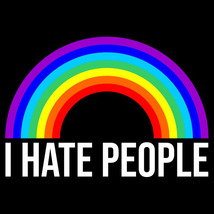 I Hate People Rainbow Funny Humor Anti Social Apron