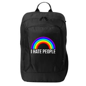 I Hate People Rainbow Funny Humor Anti Social City Backpack