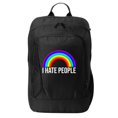 I Hate People Rainbow Funny Humor Anti Social City Backpack