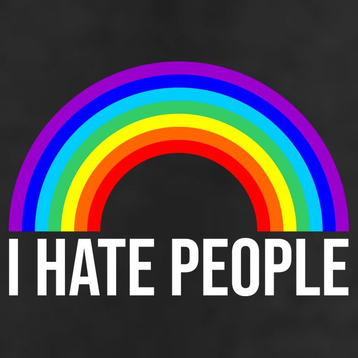 I Hate People Rainbow Funny Humor Anti Social Beanie