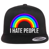 I Hate People Rainbow Funny Humor Anti Social Flat Bill Trucker Hat