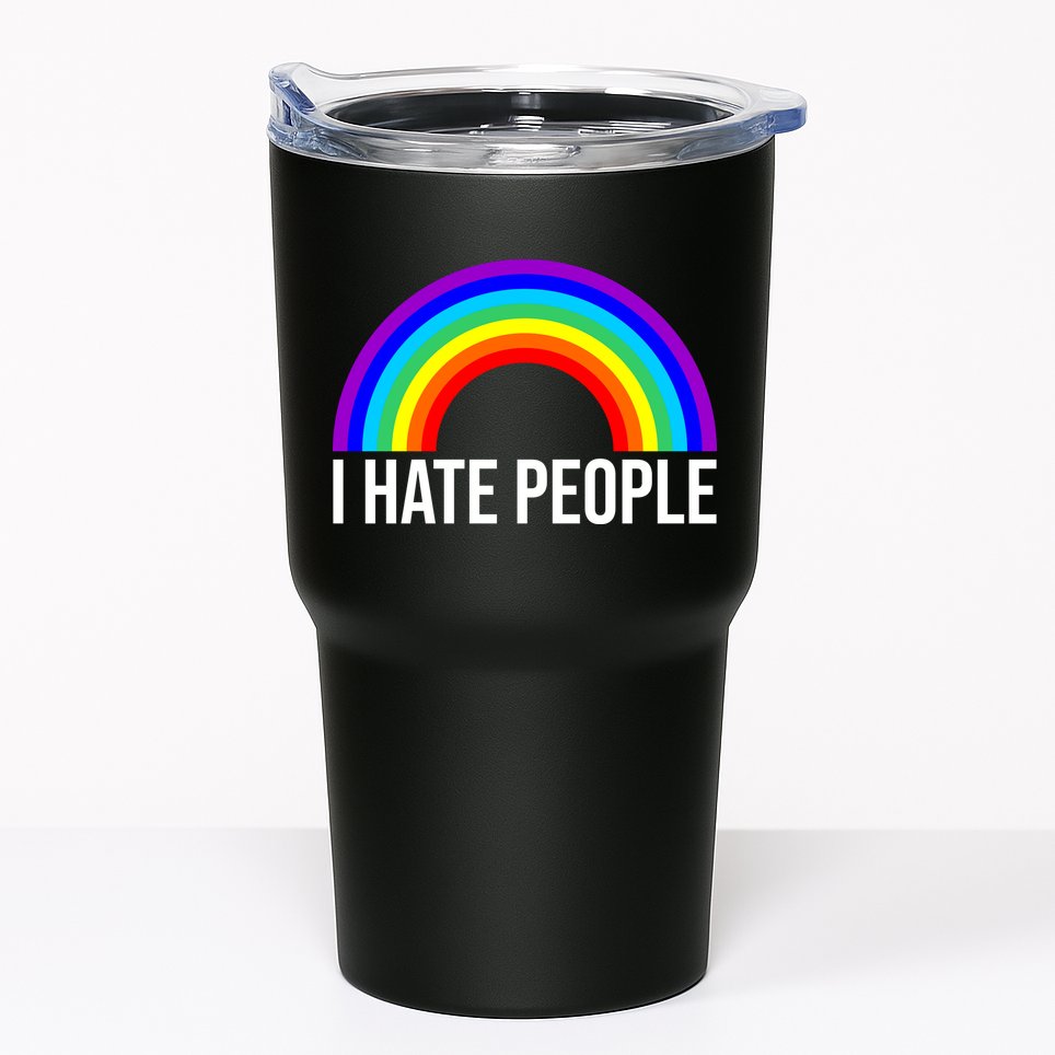 I Hate People Rainbow Funny Humor Anti Social Tumbler