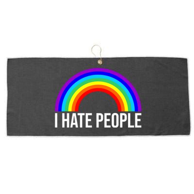 I Hate People Rainbow Funny Humor Anti Social Large Microfiber Waffle Golf Towel