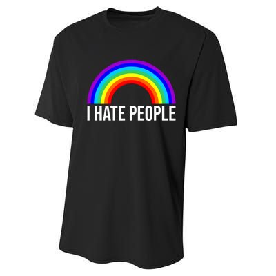 I Hate People Rainbow Funny Humor Anti Social Performance Sprint T-Shirt