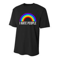 I Hate People Rainbow Funny Humor Anti Social Youth Performance Sprint T-Shirt