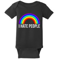 I Hate People Rainbow Funny Humor Anti Social Baby Bodysuit